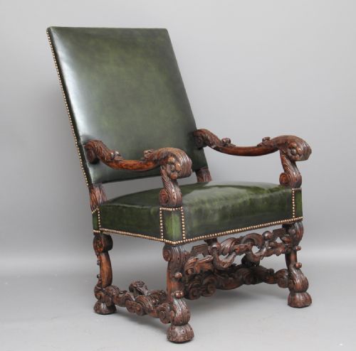 Carved Oak Armchair