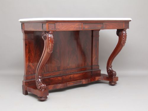 19th Century Marble Top Mahogany Console Table