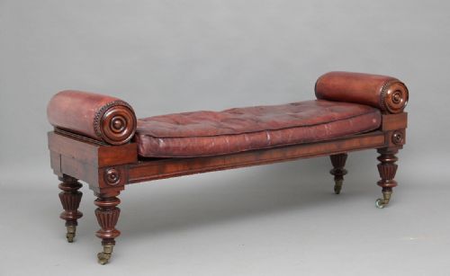 19th Century Mahogany Hall Bench