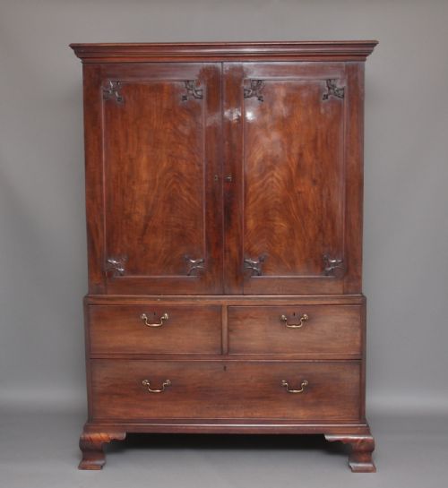 18th Century Mahogany Press Cupboard