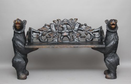 Early 20th Century Swiss Hall Bench