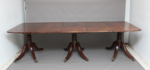 Early 20th Century Mahogany Three Pedestal Dining Table