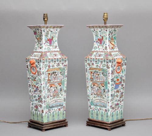 A Pair of Early 20th Century Chinese Table Lamps