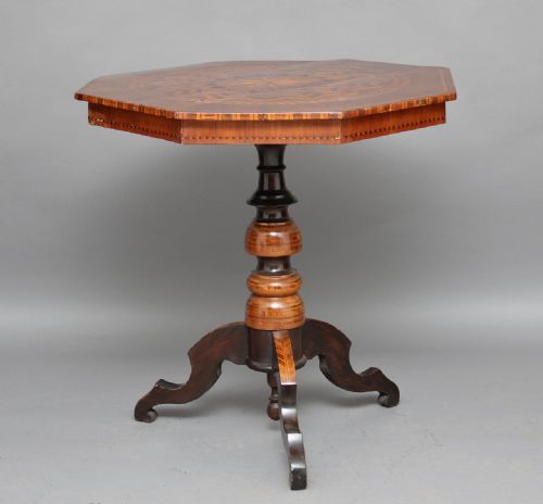 19th Century Walnut Inlaid Table