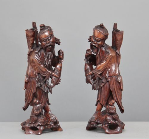 Pair 19th Century Chinese Figures