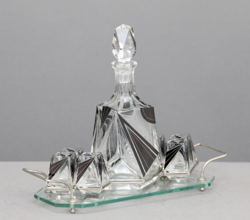 Art Deco Glass Liqueur Set