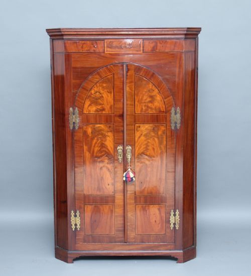 19th Century Inlaid Corner Cupboard