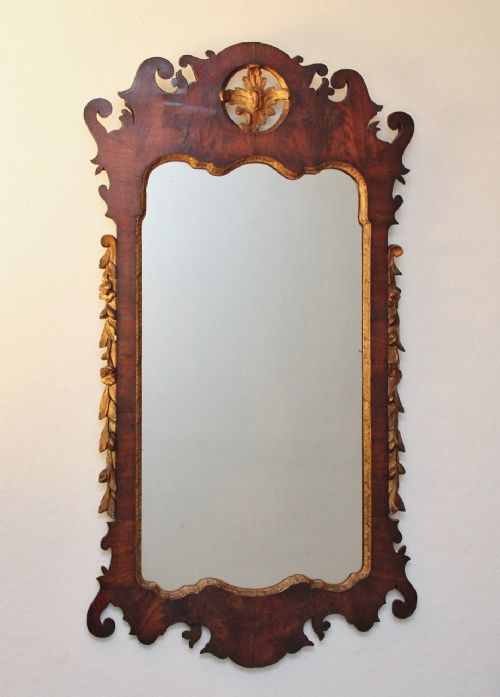 18th Century Walnut and Gilt Wall Mirror