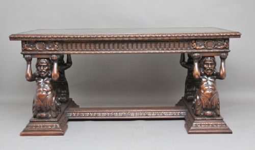 Early 20th Century Carved Oak Desk