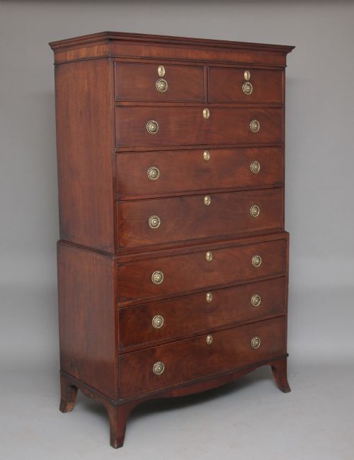 19th Century Mahogany Chest on Chest