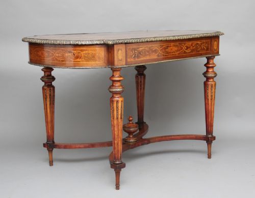 19th Century Inlaid Walnut Center Table