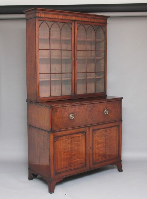 19th Century Mahogany Secretaire Bookcase