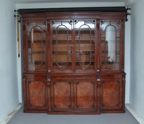 19th Century Mahogany Breakfront Bookcase