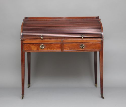 19th Century Mahogany Roll Top Desk