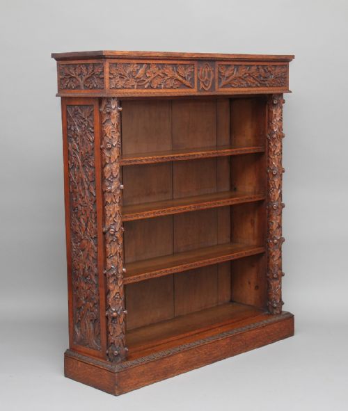 19th Century Carved Oak Bookcase