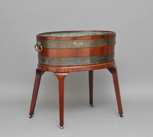 19th Century Mahogany and Brass Bound Wine Cooler