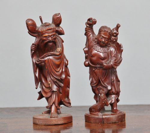 PAIR 19TH CENTURY CHINESE ROOT CARVINGS - ADDITIONAL PHOTO 1