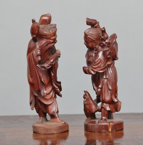 PAIR 19TH CENTURY CHINESE ROOT CARVINGS - ADDITIONAL PHOTO 2