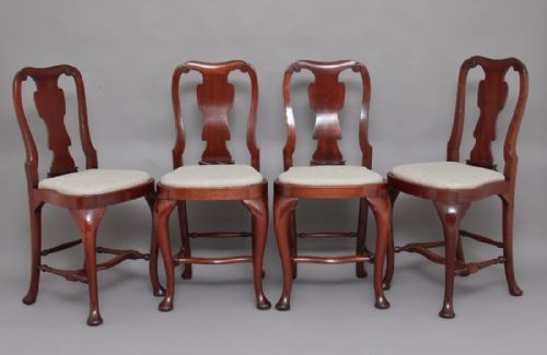A Set of Four Queen Anne Style Counter Stools