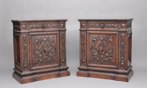 Pair of 19th Century Walnut Cabinets