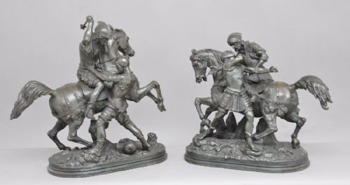 A Pair of 19th Century French Bronzes by Louis- Marie Moris