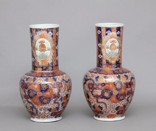 Pair of 19th Century Imari Vases