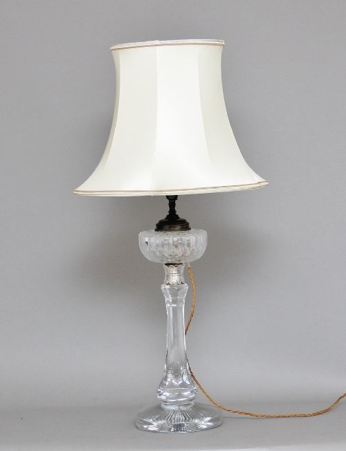 Early 20th Century Crystal Glass Table Lamp