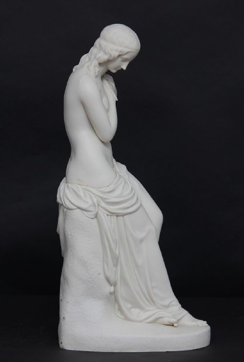 fig 2. 19th Century parian figure of a lady with a dove