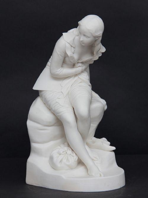 19th Century Figure of a Seated Girl