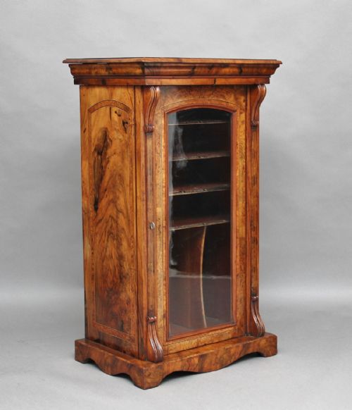 19th Century Burr Walnut Music Cabinet