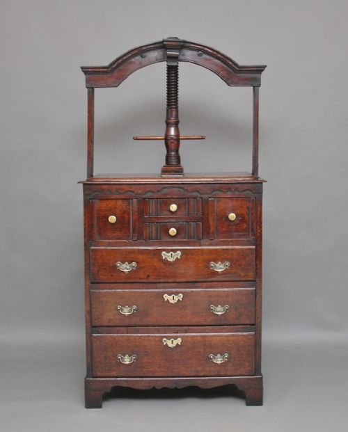 18th Century Norfolk Linen Chest with Screw Press