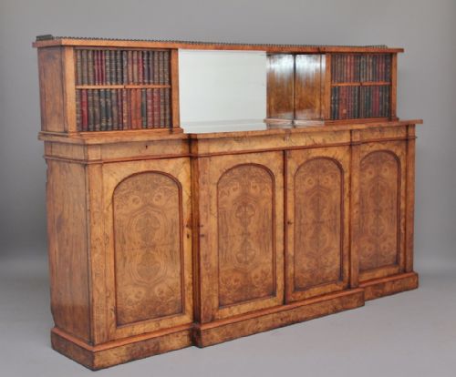 19th Century Walnut Breakfront Cabinet