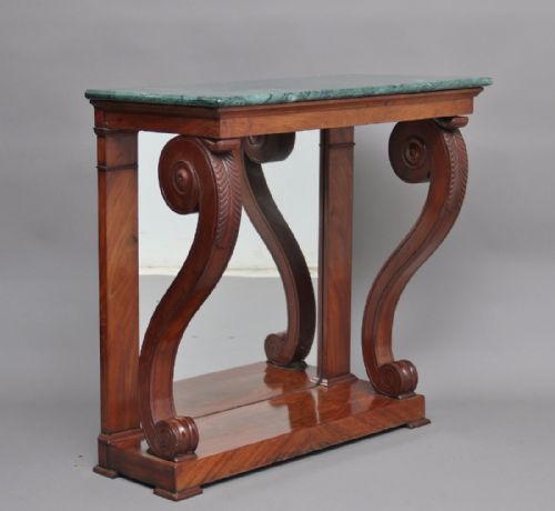 19th Century Mahogany Marble Top Consul Table