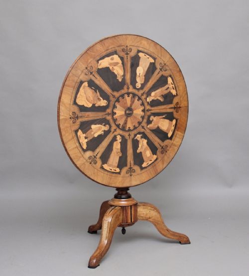 19th Century Sorrento Marquetry Tripod Table
