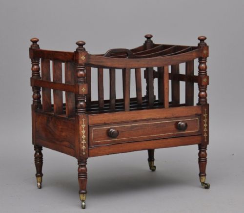 19th Century Rosewood Canterbury