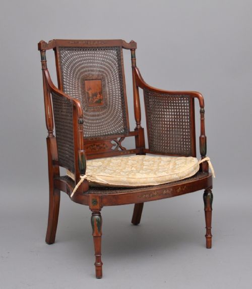 Early 20th Century Satinwood Bergere Chair