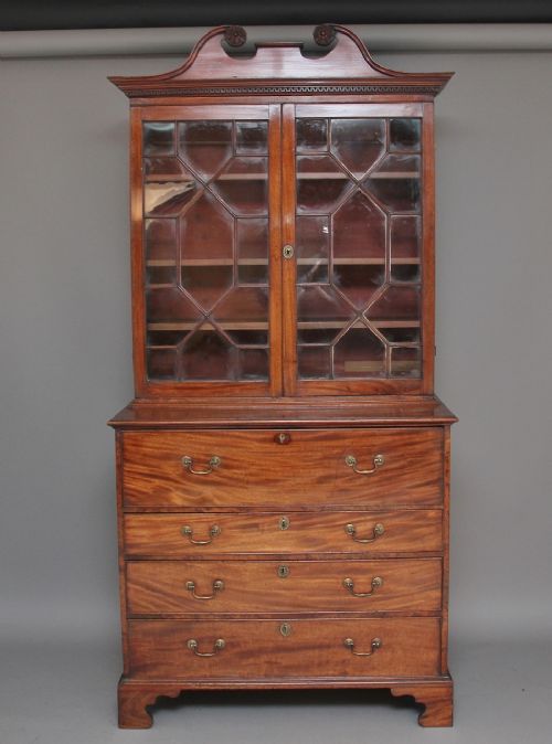 Early 19th Century Mahogany Secretaire Bookcase