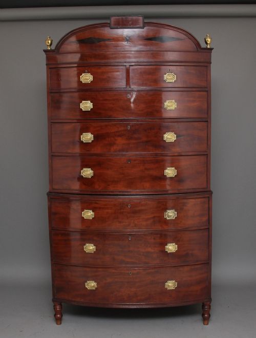 Early 19th Century Bowfront Chest on Chest