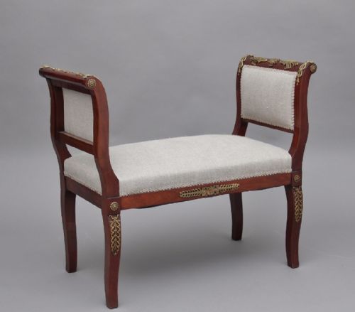 19th Century Mahogany and Ormolu Window Seat