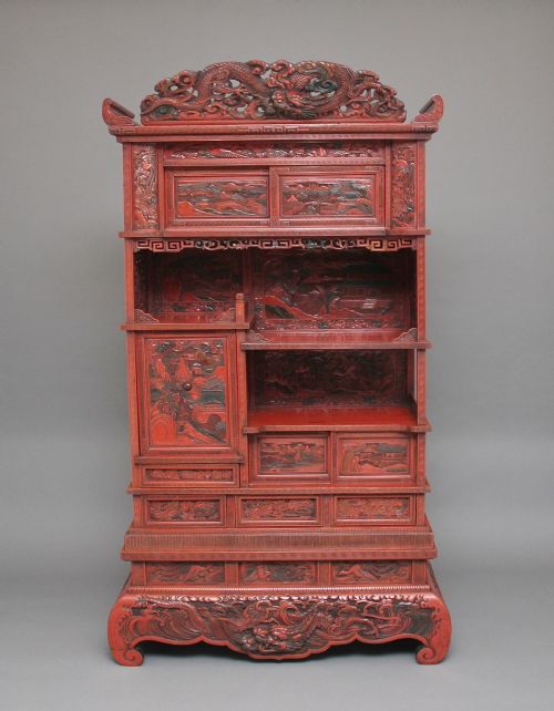 19th Century Chinese Cinnabar Cabinet