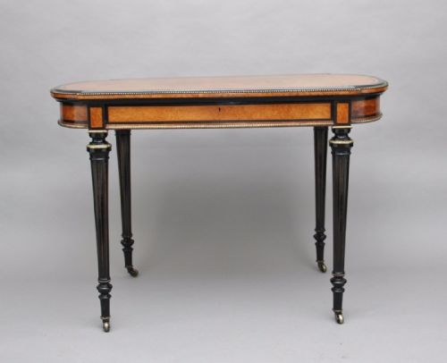 19th Century Amboyna and Ebonised Centre Table
