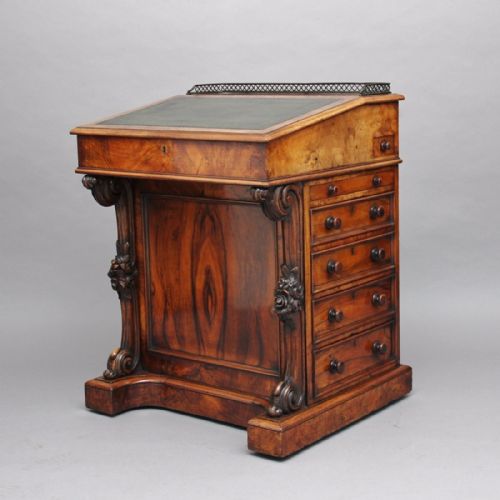 19th Century Walnut Davenport