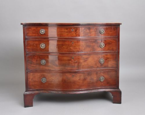 18th Century Mahogany Serpentine Chest