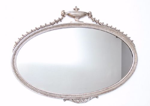 19th Century Oval Silver Gilt Mirror