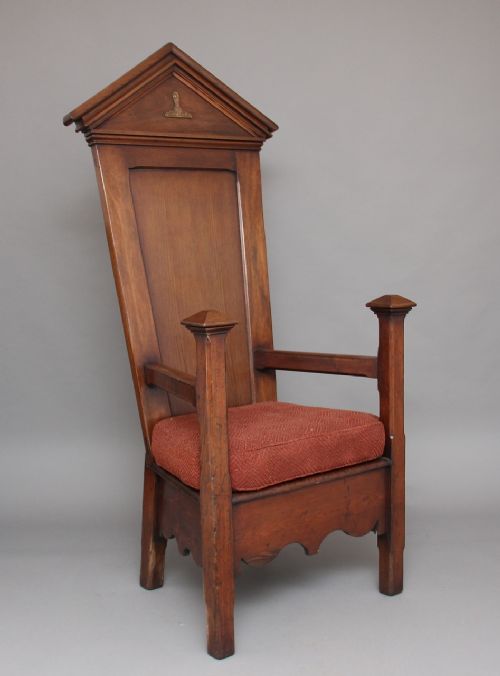 19th Century Oak and Pine Masonic Armchair