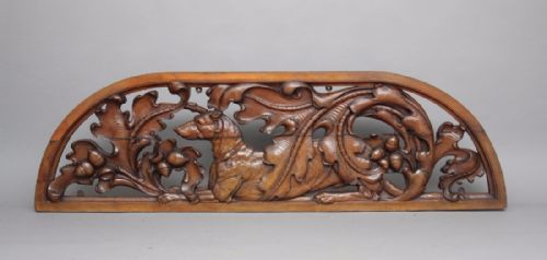 Large 19th Century Walnut Carving of a Dog