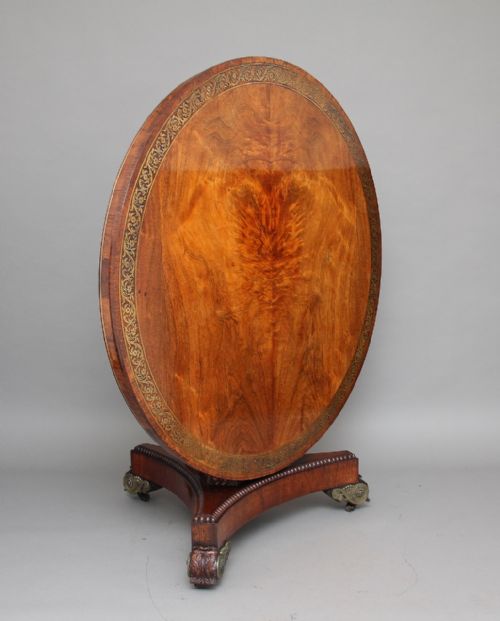Early 19th Century Brass Inlaid Rosewood Breakfast / Centre Table