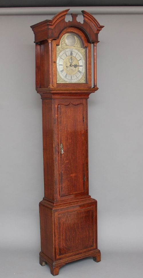 18th Century Oak Long Case Clock by William Hill