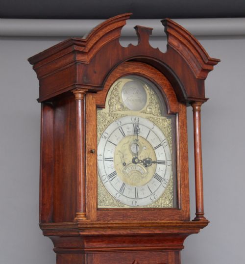 fig 1. 18th Century oak long case clock by William Hill