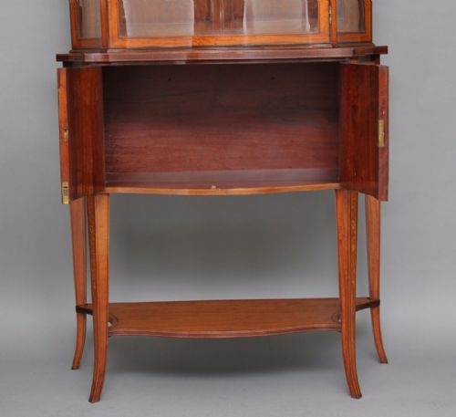 19TH CENTURY SATINWOOD INLAID DISPLAY CABINET - ADDITIONAL PHOTO 3